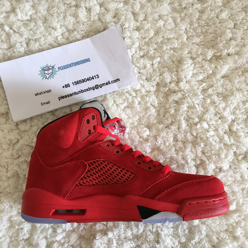 Authentic Air Jordan 5 Is No Bull Red Suede